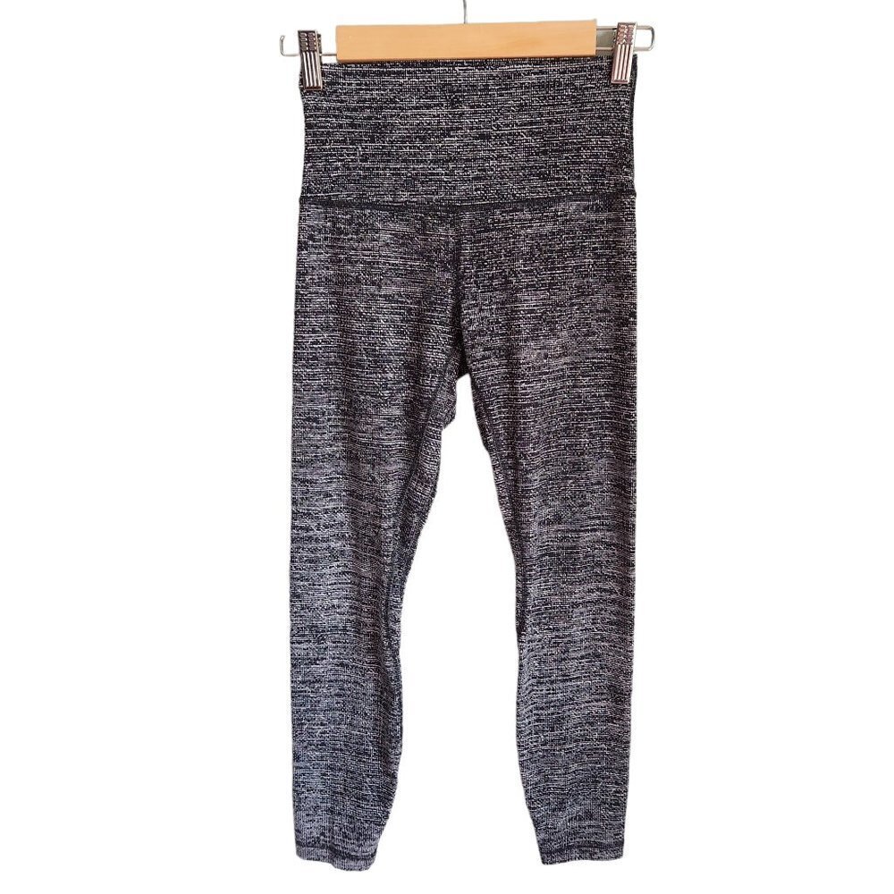 Lululemon Leggings Women's 4 Black Align Pant II 25" Twillines Ice Grey Black